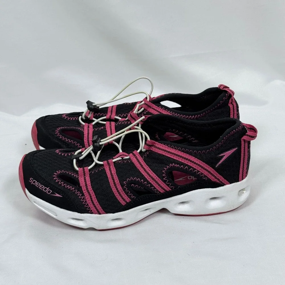 Speedo Womens Water Shoes Size 8 Black Pink Swim Hiking Quick Lace - Picture 8 of 11